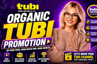 do organic promotion for tubi movie, film, increase audience and ranking