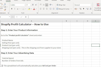 build an ecommerce profit and expense tracker spreadsheet