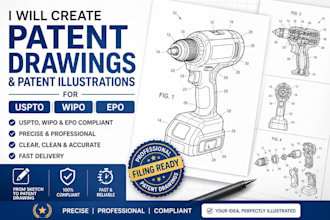 create patent drawings and illustrations for uspto wipo and epo filing