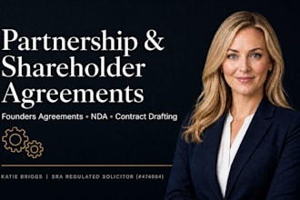 draft a UK partnership agreement, shareholder agreement or founder agreement
