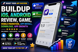 buildup ios,android review,game,mobile promotion,app install,download,app growth