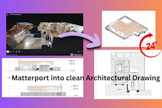 covert matterport, virtual tour to cad or revit floor plan