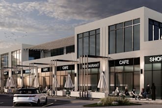 renovate commerciai building,exterior design,strip mall,storefront design,retail