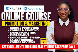 do online course promotion, udemy course marketing and kajabi sales funnel
