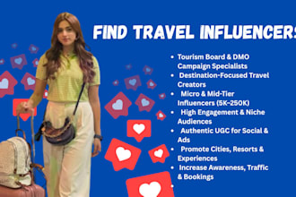 find travel influencers for tourism boards and destination marketing campaigns