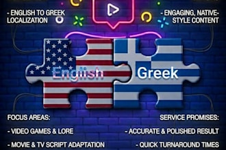 provide a natural english to greek translation and localization