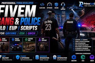 create fivem gang and police scripts mlo eup for qbcore esx qbox