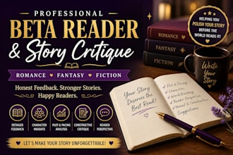 critique beta read novel romance fantasy as alpha reader