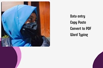 do data entry, excel work and word typing