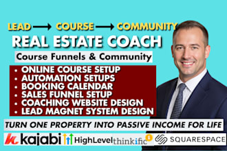 setup real estate course coaching sales funnel squarespace wix skool community