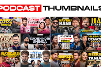 design professional podcast thumbnail for you