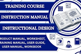 create instructional training manual, training course, user guide, workbook, PPT