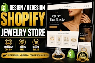 design jewelry shopify store, jewelry website and jewelry dropshipping store