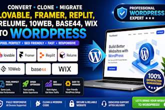 convert lovable framer replit relume 10web base44 wix wordpress clone design