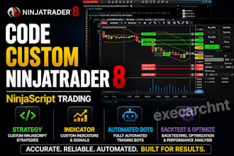 code custom ninjatrader 8 ninjascript trading strategy, indicator automated bots