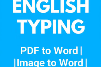do fast urdu english typing and PDF to word conversion