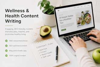 write health and wellness blog articles in french and english