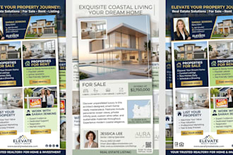 design real estate flyer, property listing, for sale, rent and realtor flyer