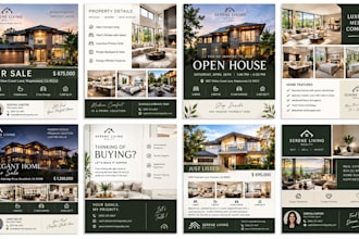 design real estate realtor flyer, property listing, for sale, rent in 24 hours