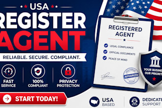 be your USA register agent for llc and  business compliance