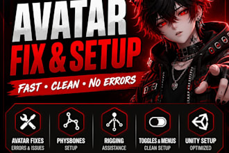 fix, rig and set up your vrchat avatar professionally