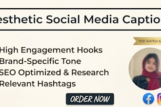 write aesthetic engaging social media captions for your brand