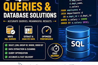 write sql queries, optimize database and analyze your data