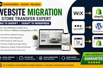 clone wix website to shopify migration ucraft to wordpress online store transfer