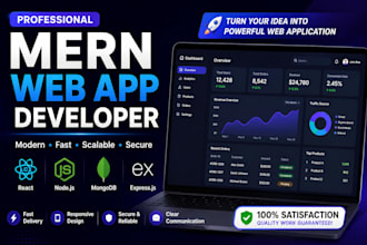 develop your mern web app or dashboard with API integration