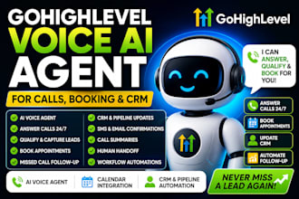 set up gohighlevel voice ai agent for calls, booking and CRM