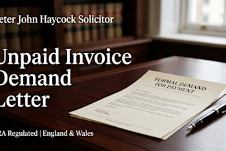 draft a UK unpaid invoice demand letter as a licensed UK solicitor