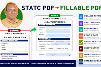 design interactive fillable PDF forms for business