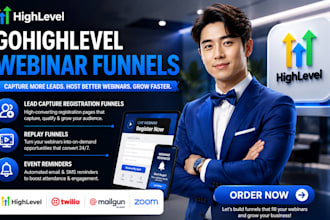 gohighlevel webinar lead capture registration funel replay funels,event reminde