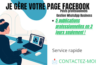 je vais gérer votre page facebook et whatsapp business