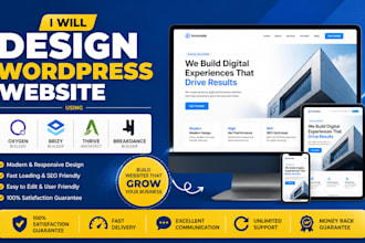 design wordpress website using oxygen brizy thrive architect breakdance