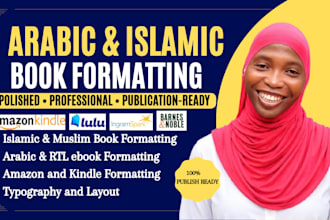 format arabic islamic and muslim books, ebooks, layout and typesetting for KDP