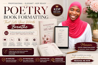 format your poetry book for amazon KDP, paperback formatting and kindle