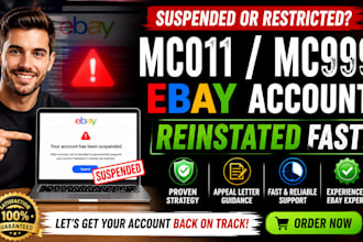 reinstate suspended ebay account mc011 mc999 restriction fast