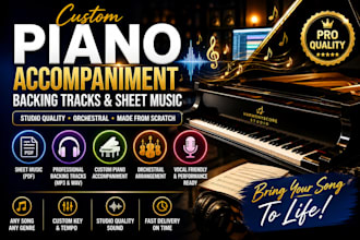 create church piano accompaniment, worship backing tracks and choir arrangements