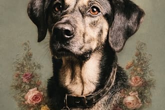 draw memorial pet portrait from photo