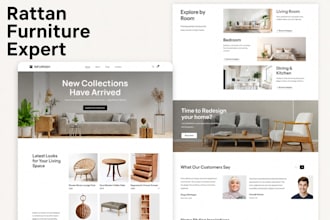design a modern rattan furniture website