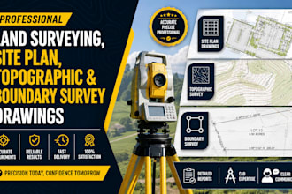 provide land surveying, site plan,  topographic and boundary survey drawings