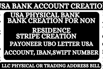 usa bank creation, USA physical address, bank creation proof of address