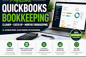 do quickbooks bookkeeping, cleanup and monthly bookkeeping
