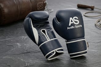 design realistic 3d boxing gloves and product mockups