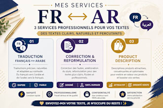 translate, proofread and improve your french arabic