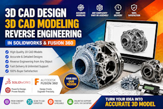 3d cad design 3d cad modeling reverse engineeing in solidworks and fusion360