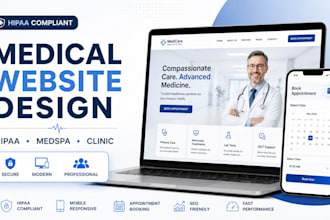 design a hipaa compliant medical, medspa, clinic or wellness website