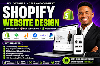 build shopify store design, shopify dropshipping store, shopify website