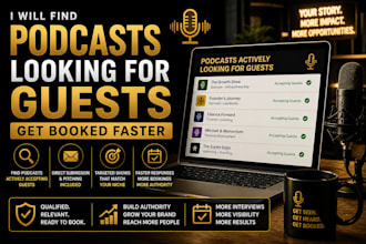 find podcasts actively looking for guests and pitch you for fast bookings